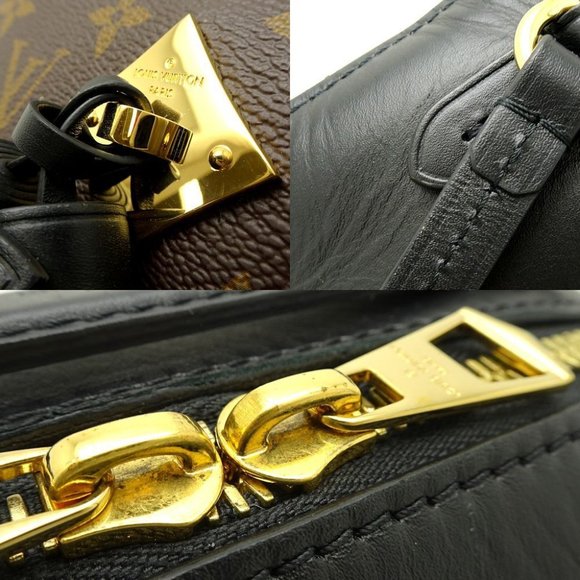 Saintonge Monogram Canvas Black Shoulder Bag - Picture 5 of 8